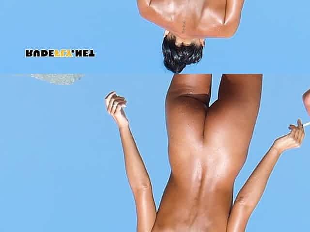 Gorgeous single brunette nudist shows