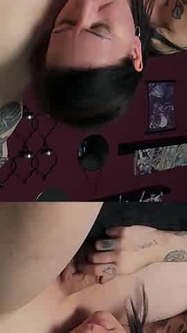 Goth Gives Quick and Efficient Blowjob