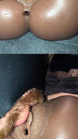 I Pulled Out My Black Fake Snatch Toy To Cum Cover & Clean Up