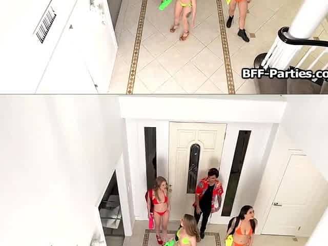 Titty Bikini Thieves Sharing Knob After Heist