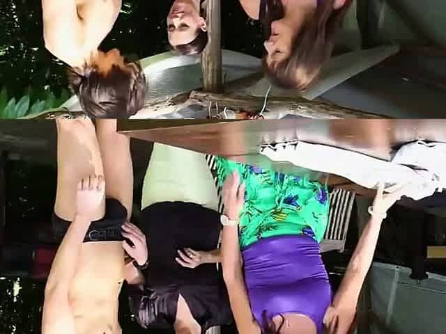 Outdoor CFNM mature wanking lad