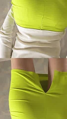 Amateur Milf In Tight Back Slit Skirt Teasing Visible Panty Line