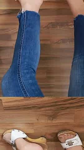 Wooden Sandals on Wood - Intense Clicking, Asmr Steps in Jeans