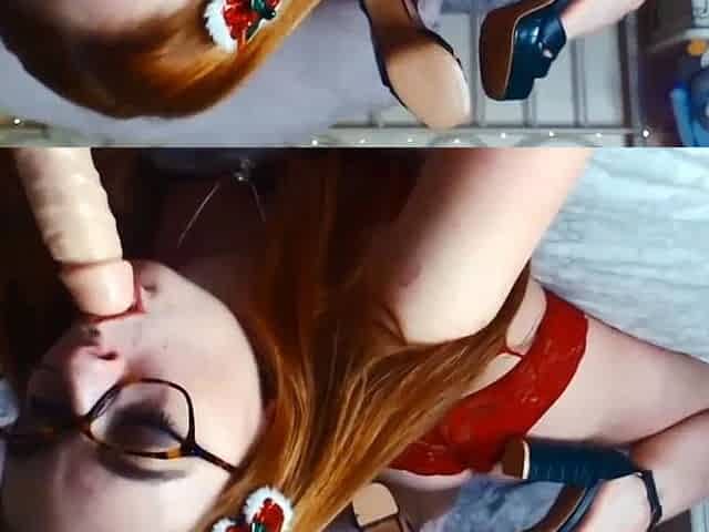 Violet lovely amateur redhead woman toying