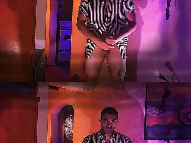 Purple, Oranje and Stripes, Con Style y color. Large Shlong Tugjob, Slow, hard masturbation