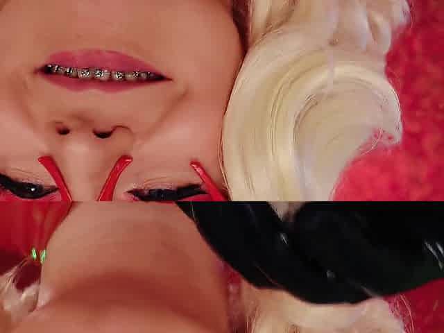 Mukbang ASMR: Eating Chewing Chocolate Car - Latex blond close up episode throat fetish