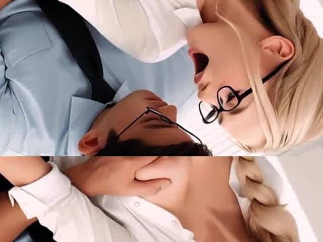 Concupiscent Golden-haired Secretary Gets Banged by Coworkers in Office (AI Generated)