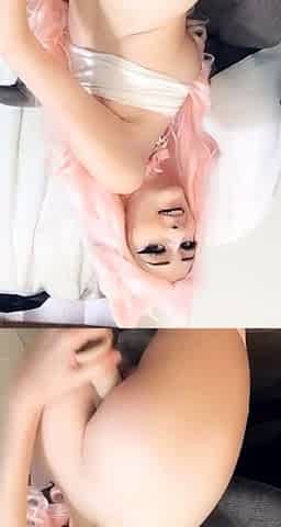 Blonde teen masturbates with toy in ass