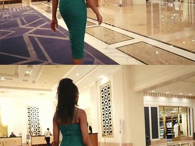 Ebony beauty delivers sensual raunchy hotel passion with intense curves