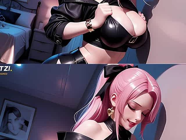 Anime Hentai Uncensored, Pink-haired Chick Sucks Your Cock by a Glory Hole, Fuck Her and Cum on Her!