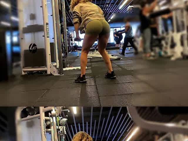 Fit PAWG at luxury gym stalked - Then creams on my shlong after workout