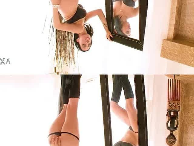 NIKKI RAVISHING Hawt Lengthy Legs Brunette hair Sexy Suck Cock on Knees