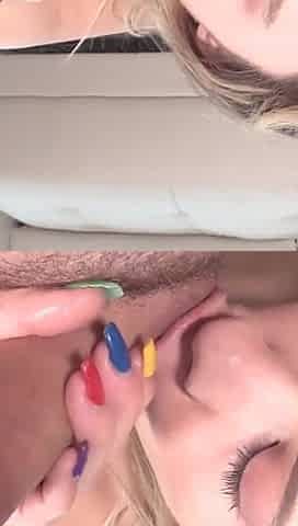 Khloe Kapri Cute Pigtail Blonde POV Deepthroat Cum Swallow Blowjob and Ball Licking