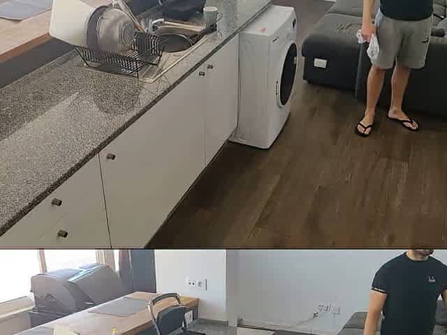 Screwing maid dressing an apron with anal plug