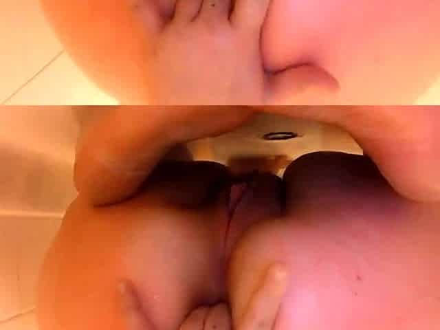 Rubbing my pussy and fingering in the shower