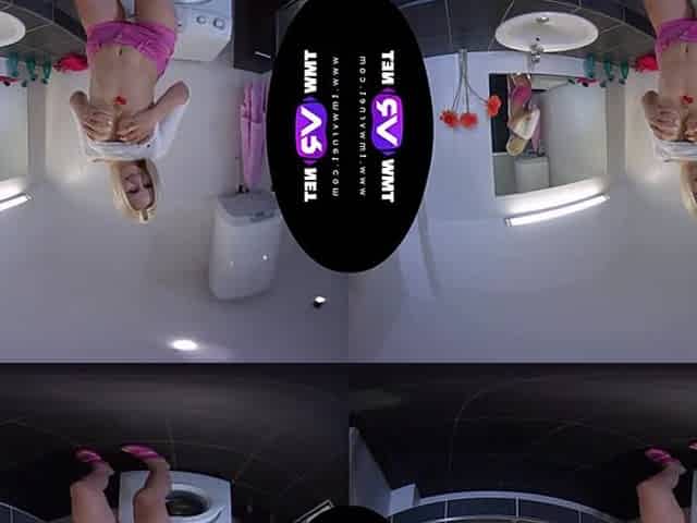 Blonde Orgasms On Bathroom Sink