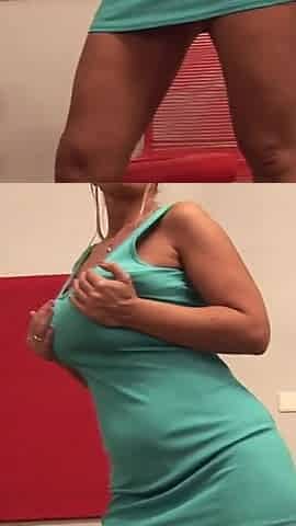 Busty MILF with Vibrator at Gym