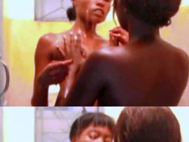 Skinny Black Lesbians Take Soapy Shower