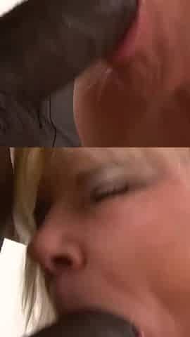 Blonde mature loves getting plowed by hard black cock