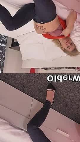 Blonde MILF Paege Does a Slow Striptease and Lets You Have a Good Look at Her Pink Pussy