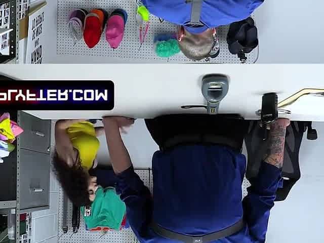 Billy Boston - Curly Teen 18+ Babe With Perfect Tits Satisfies The Security Guard To Avoid Troubles
