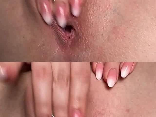 Look inside my constricted butthole. Anal speculum. Opened holes climax