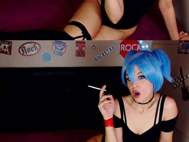 Cosplay. Smoking and Fingering