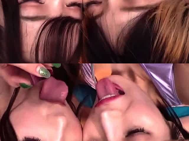 Blowjob Threesome Babes Swallow Jizz