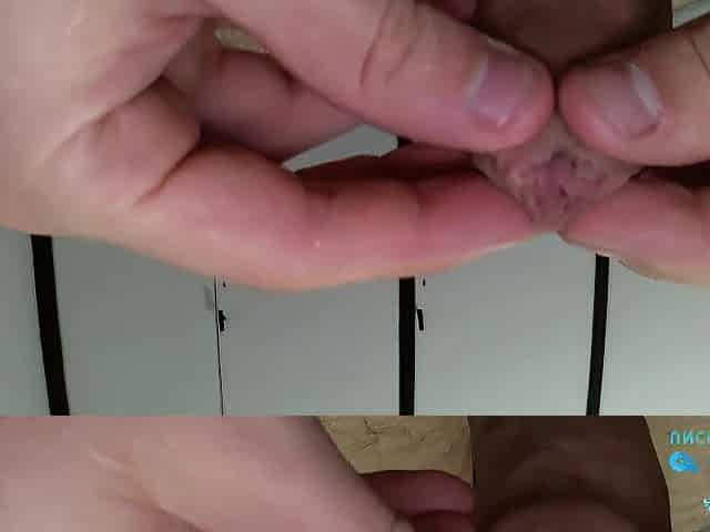 slow foreskin play on an uncut taut penis!