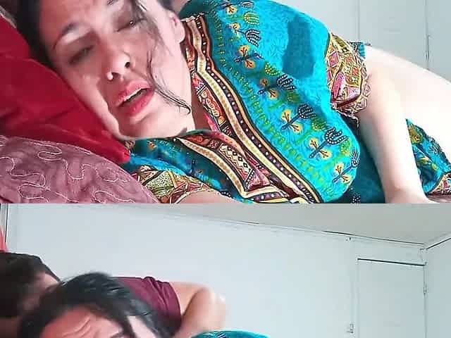 Indian Stepmother Shares Bed With Her Stepson, They End Up Fucking Hard