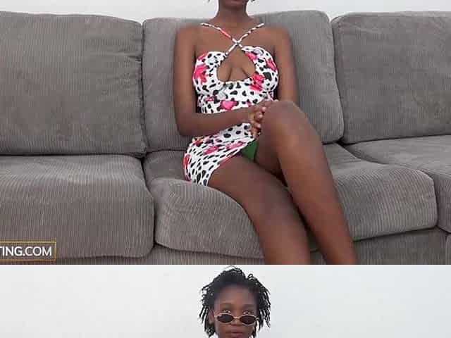 Tiny 18yo Ebony Chick Snatch Pounded In Fake Modeling Try-out