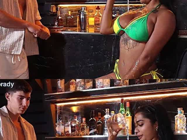 Ass slam with the waiter in the club's secret sauna - Yasmina Khan