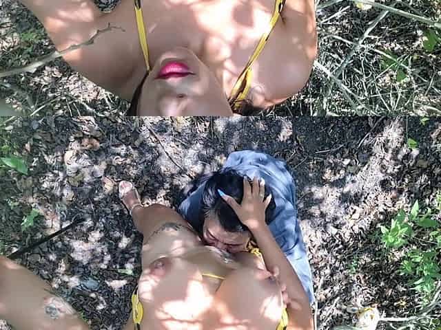 The stepfather has sex in the countryside with his beautiful, curvy stepdaughter