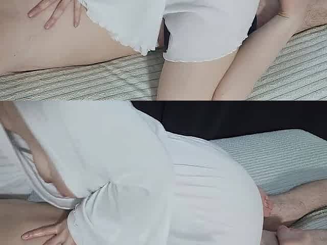 Stepmom with large bazookas gives oil massage with a cheerful ending