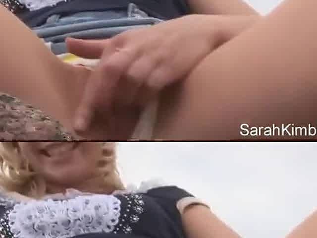 Teen 18+ Sara Kimble Flashes On The Beach