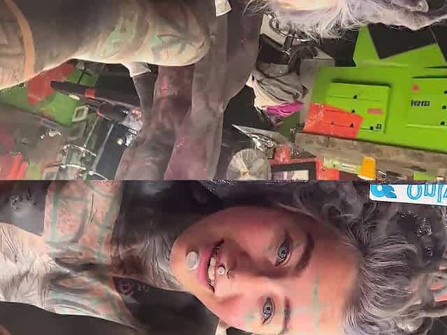 Cutie gets drilled from Tattoo Artist after the session in the Studio
