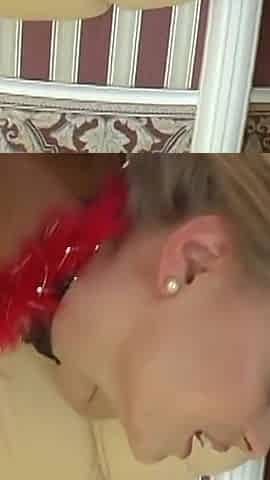 Petite Blonde Dora and 3 Cocks up Her Ass