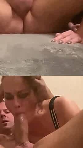 Cheating Wife Sucks Big Cock While on the Phone with Her Husband