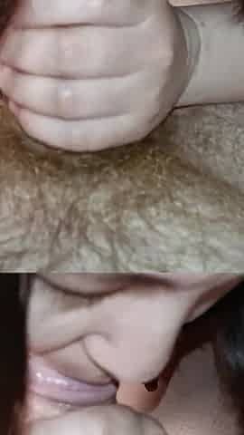 Close-up of Cock Sucking, Cum in Mouth