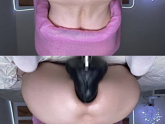 Youthful femboy with large booty rides a large sex tool