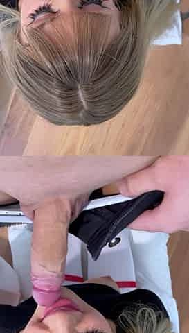 Sexy amateur blonde blowjob amp cumshot HD