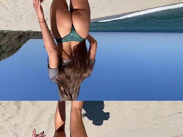 Super Sexy Model squirting during Anal Sex on lonely beach
