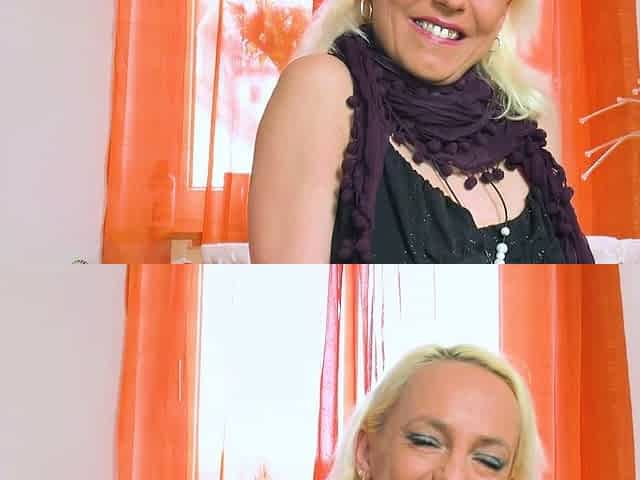German mature blonde tries first solo casting