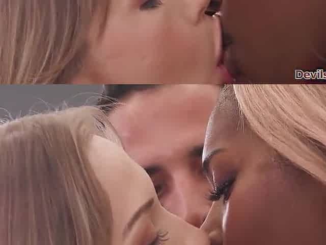 Blond wife joining spouse screwing their black neighbour