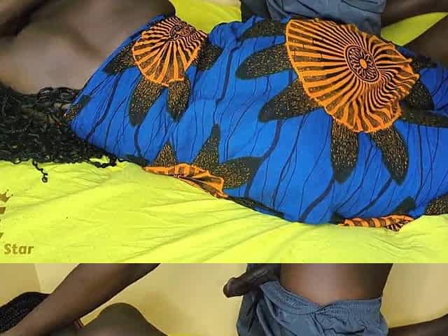 The queen of Lagos, thick booty, charming hairstyle and seductive in front of a large knob
