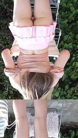 Pussy & Ass Flashing Hanging up Washing