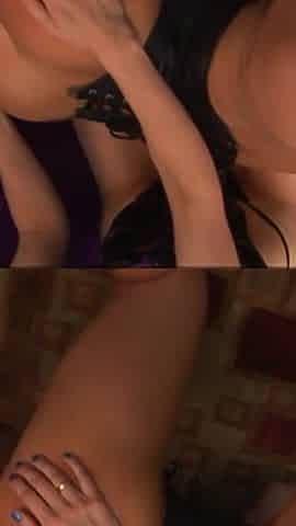 Beautiful and sexy friends play with a cock