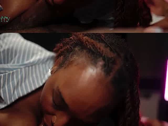 Cute Ebony Gets Her Face Covered In Cum And Then Fucked All Night