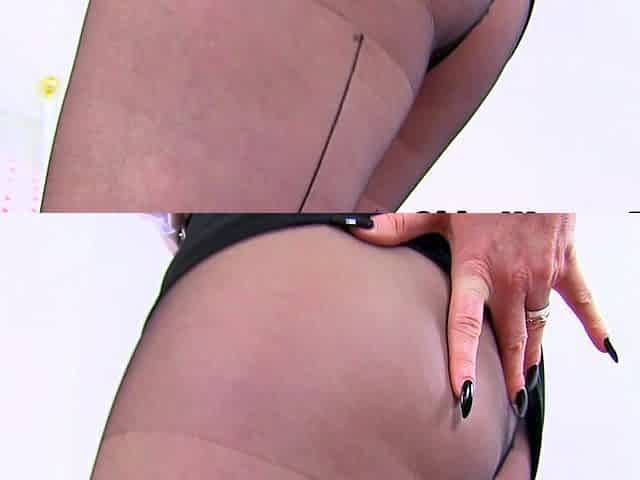 British milf Red looks very sexy in tights