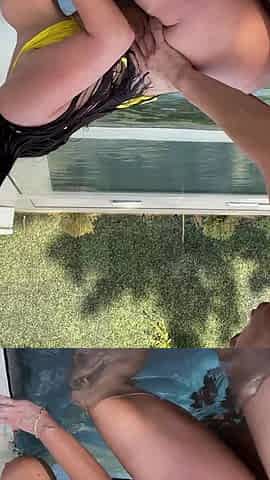 Angela White Getting Her Tight Holes Fucked by the Pool